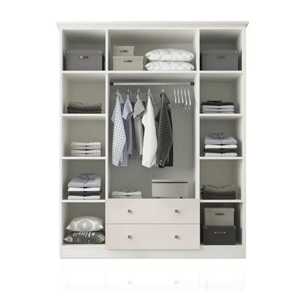 4 Door Wardrobes: Traditional 4 Door Manufactured Wood Wardrobe