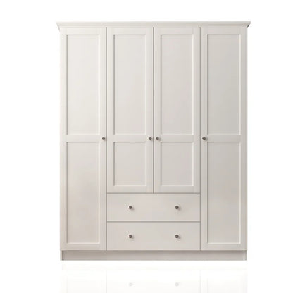 4 Door Wardrobes: Traditional 4 Door Manufactured Wood Wardrobe