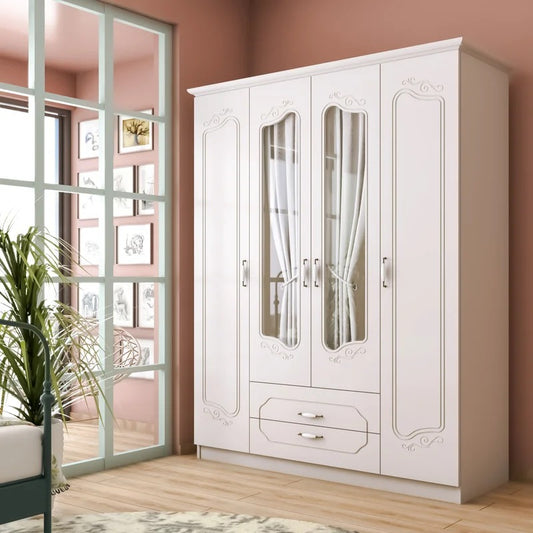 4 Door Wardrobe: 4 Door Manufactured Wood Wardrobe