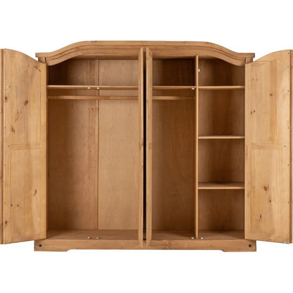 4 Door Wardrobes: 4 Door Solid + Manufactured Wood Wardrobe