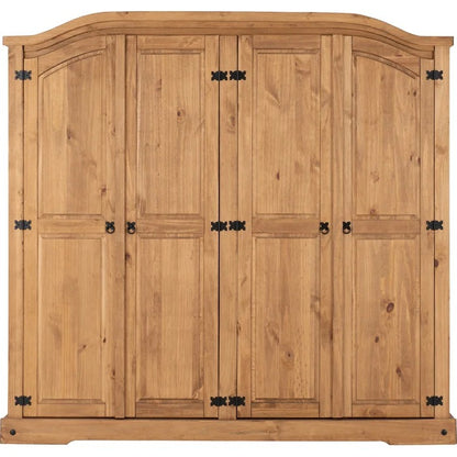 4 Door Wardrobes: 4 Door Solid + Manufactured Wood Wardrobe