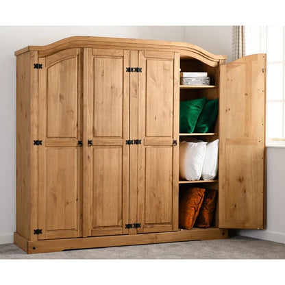 4 Door Wardrobes: 4 Door Solid + Manufactured Wood Wardrobe