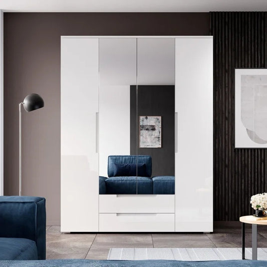 4 Door Wardrobes: Modern 4 Door Manufactured Wood Wardrobe