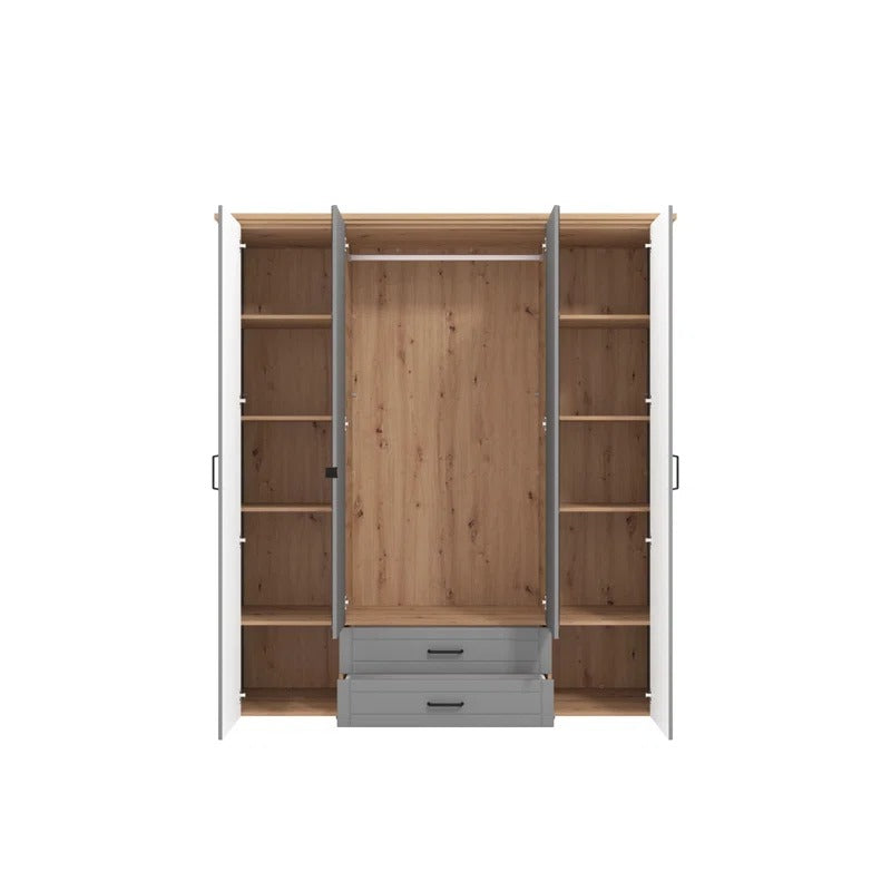4 Door Wardrobe: Modern 4 Door Wooden Wardrobe