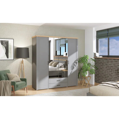4 Door Wardrobe: Modern 4 Door Wooden Wardrobe