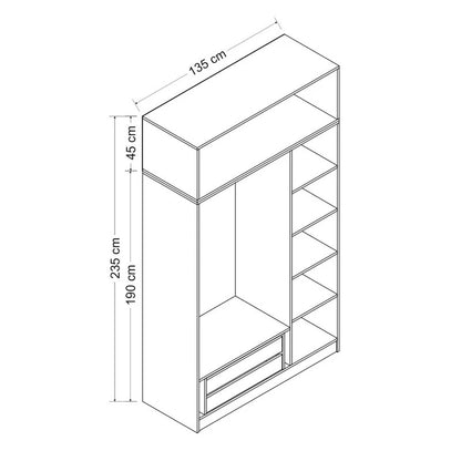 4 Door Wardrobe: 4 Door with 2 Mirror Manufactured Wood Wardrobe