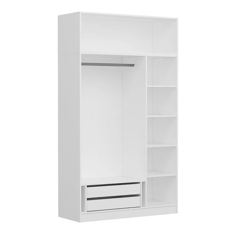 4 Door Wardrobe: 4 Door with 2 Mirror Manufactured Wood Wardrobe