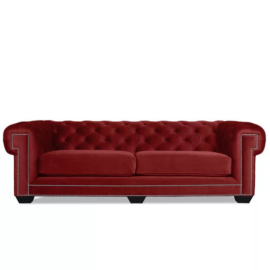 4 Seater Sofa Set 103'' Velvet Rolled Arm