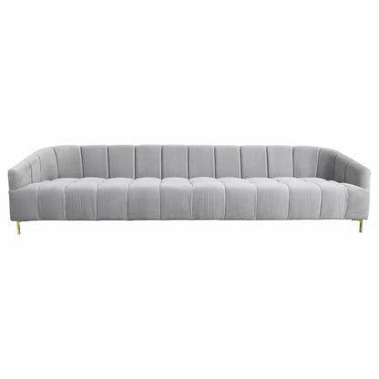 4 Seater Sofa Set: 110'' Velvet Square Arm Sofa