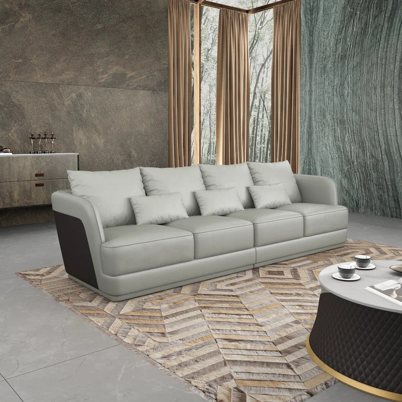  4 Seater Sofa Set 111'' Leatherette Arm Sofa
