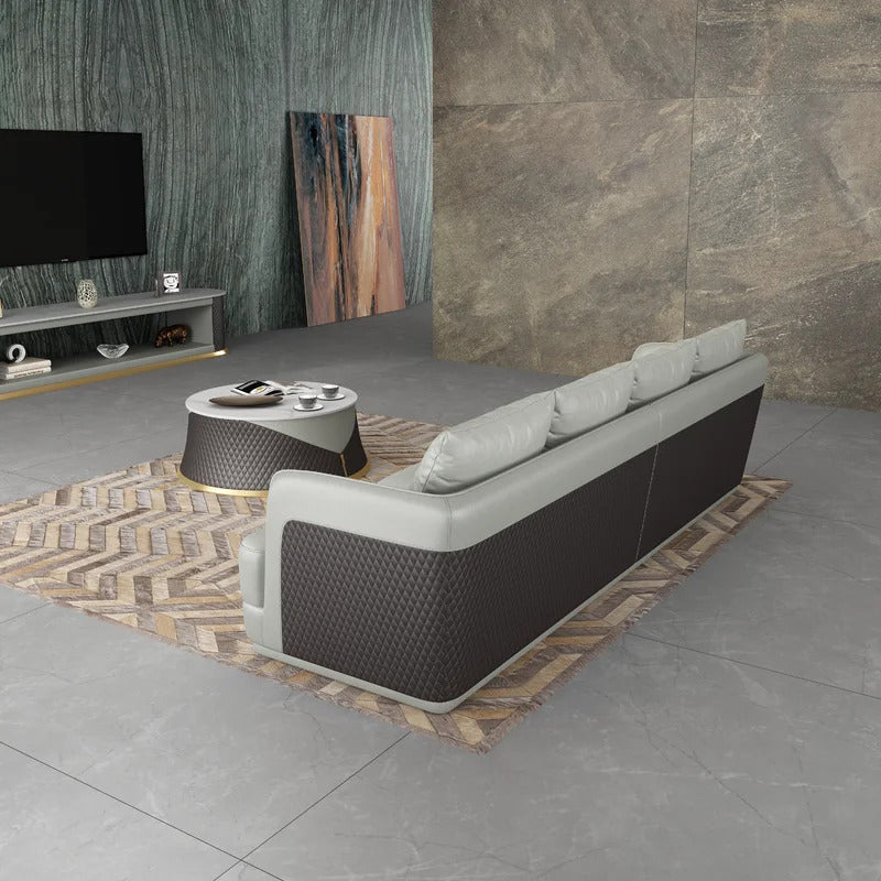  4 Seater Sofa Set 111'' Leatherette Arm Sofa