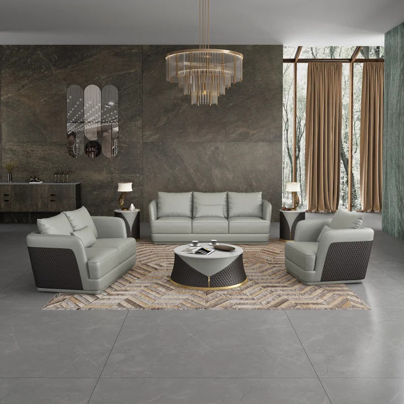  4 Seater Sofa Set 111'' Leatherette Arm Sofa