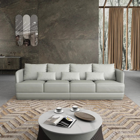  4 Seater Sofa Set 111'' Leatherette Arm Sofa