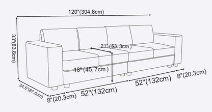4 Seater Sofa Set : 120'' Square Arm Sofa