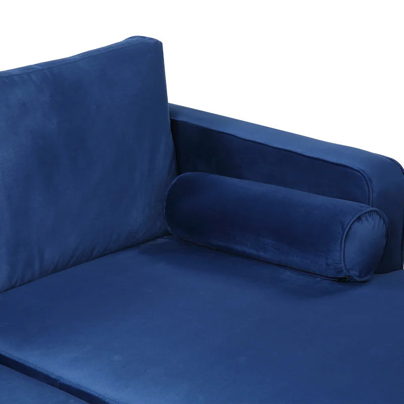 4 Seater Sofa Set: 124'' Velvet Flared Arm Slipcovered Sofa