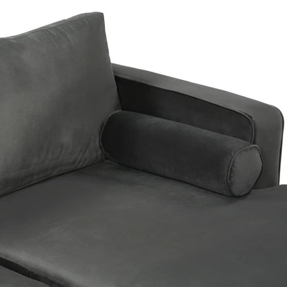 4 Seater Sofa Set: 124'' Velvet Flared Arm Slipcovered Sofa