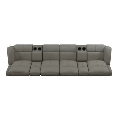 4 Seater Sofa Set: 132.5'' Wide Home Theater Recliner