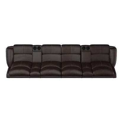 4 Seater Sofa Set: 132.5'' Wide Home Theater Recliner