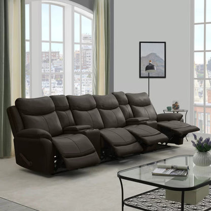 4 Seater Sofa Set: 132.5'' Wide Home Theater Recliner
