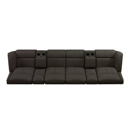 4 Seater Sofa Set: 132.5'' Wide Home Theater Recliner