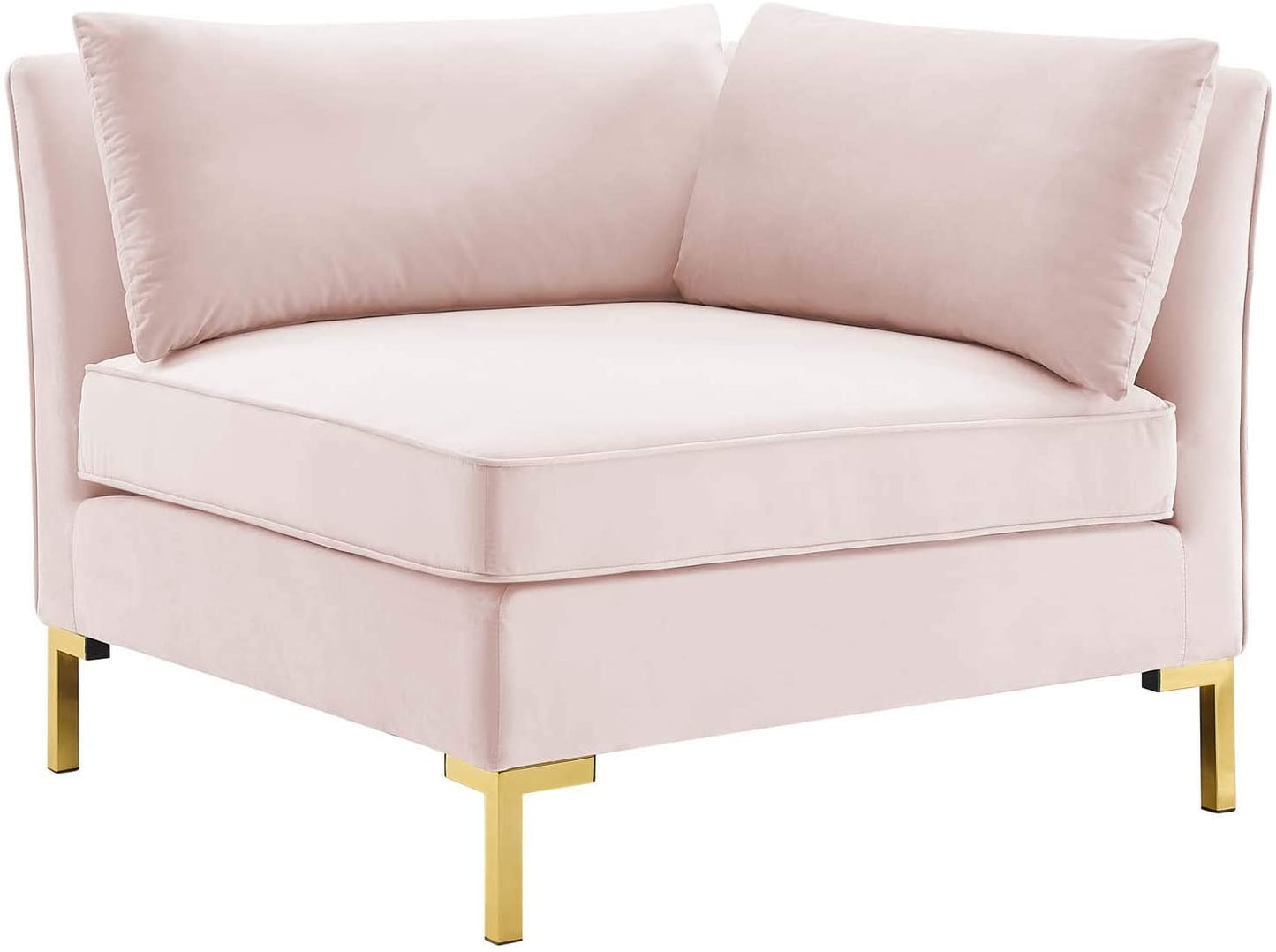 4 Seater Sofa Set : 134'' Velvet Flared Arm Modular Sofa Set