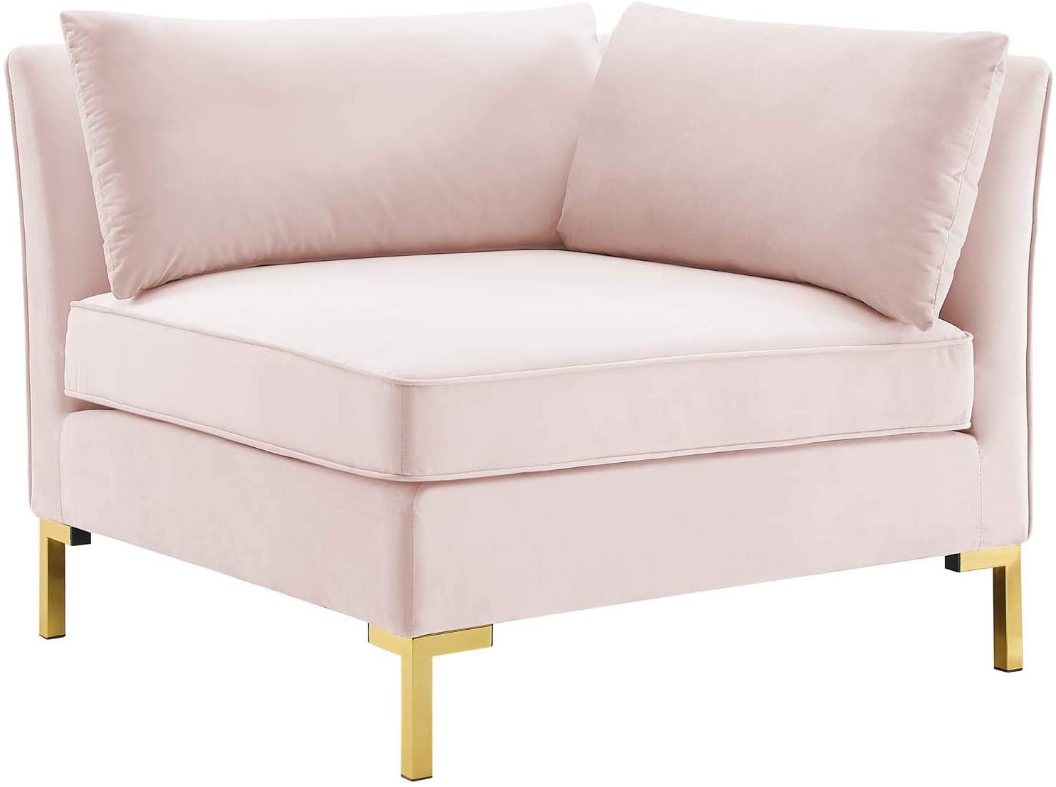 4 Seater Sofa Set : 134'' Velvet Flared Arm Modular Sofa Set