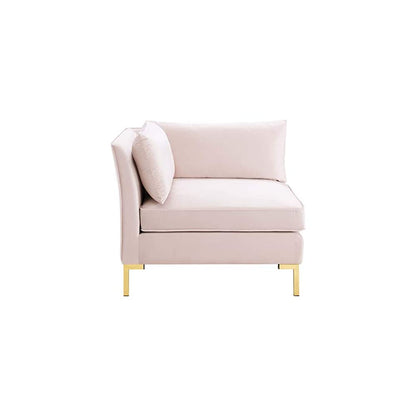 4 Seater Sofa Set : 134'' Velvet Flared Arm Modular Sofa Set