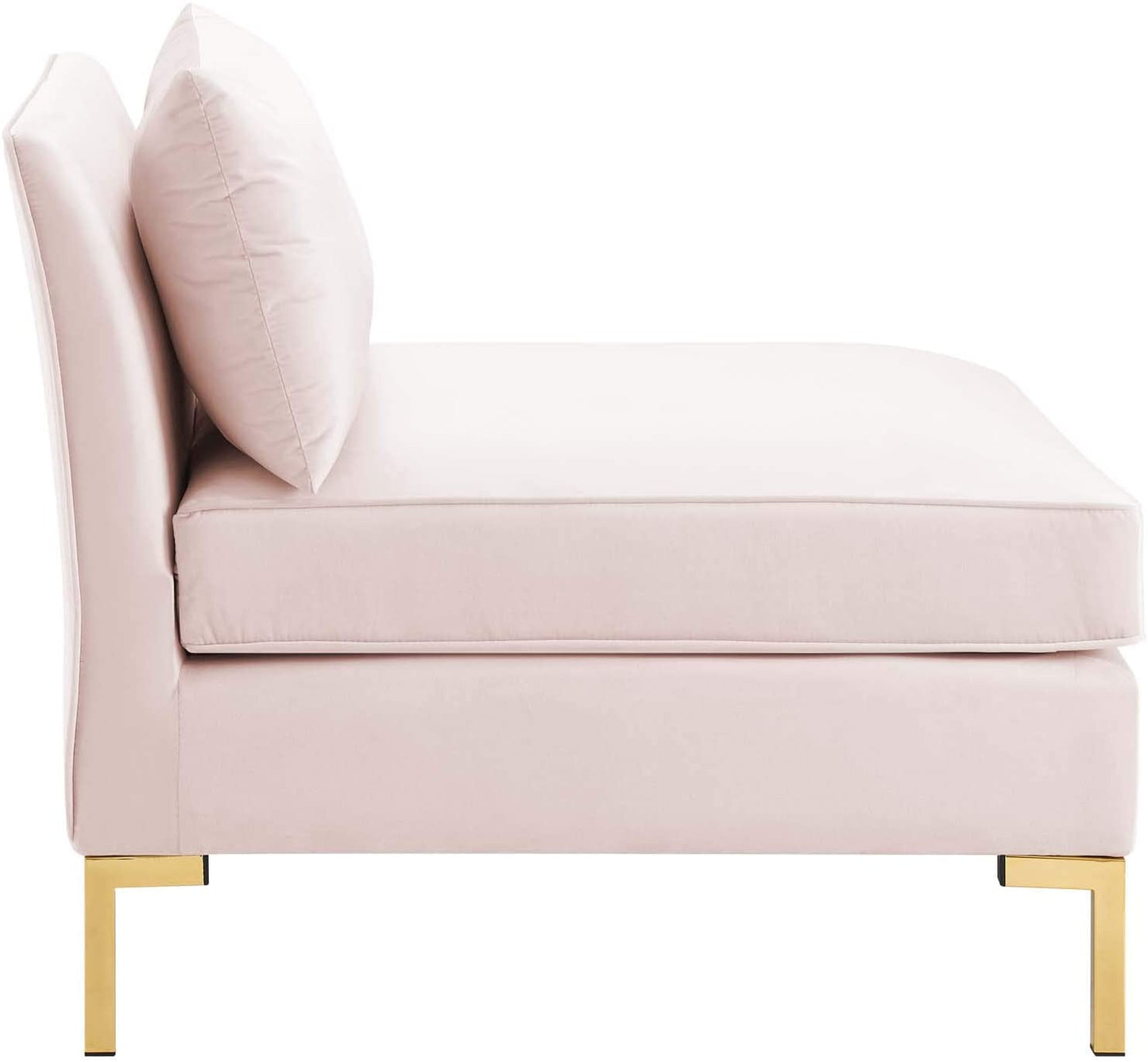4 Seater Sofa Set : 134'' Velvet Flared Arm Modular Sofa Set
