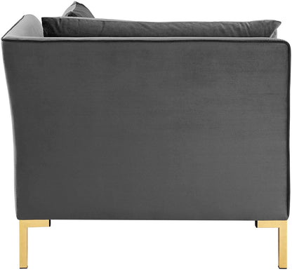 4 Seater Sofa Set : 134'' Velvet Flared Arm Modular Sofa Set