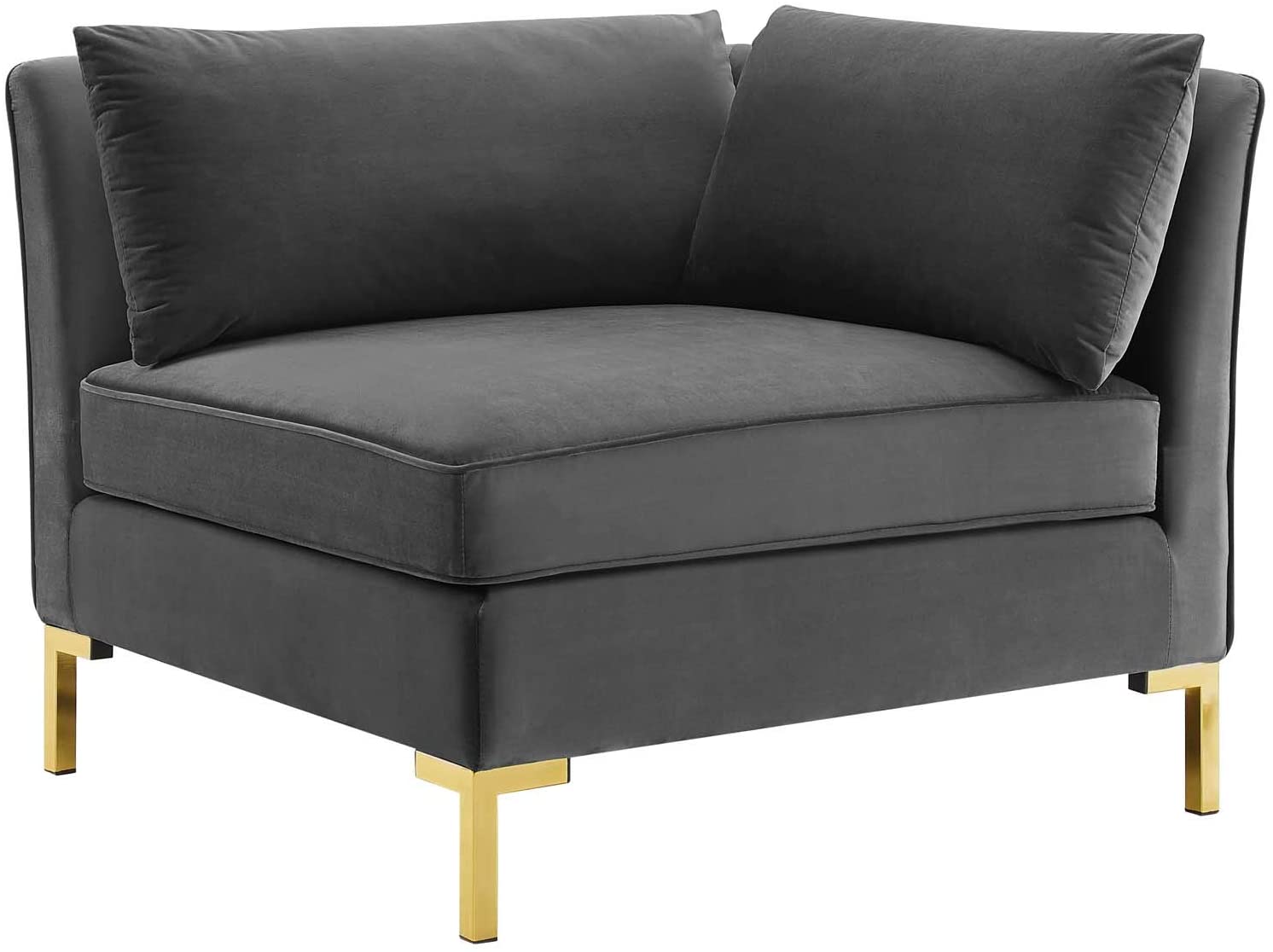 4 Seater Sofa Set : 134'' Velvet Flared Arm Modular Sofa Set