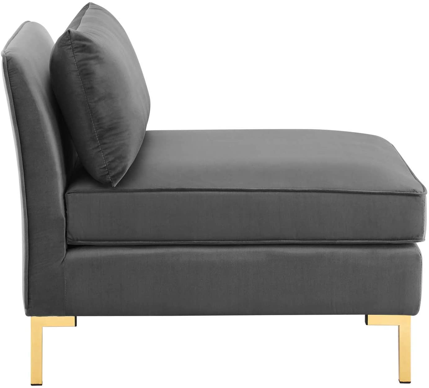 4 Seater Sofa Set : 134'' Velvet Flared Arm Modular Sofa Set