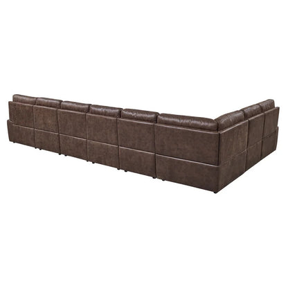 4 Seater Sofa Set: 178.5" Left-Hand Facing Faux Leatherette 