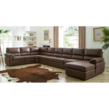 4 Seater Sofa Set: 178.5" Left-Hand Facing Faux Leatherette 