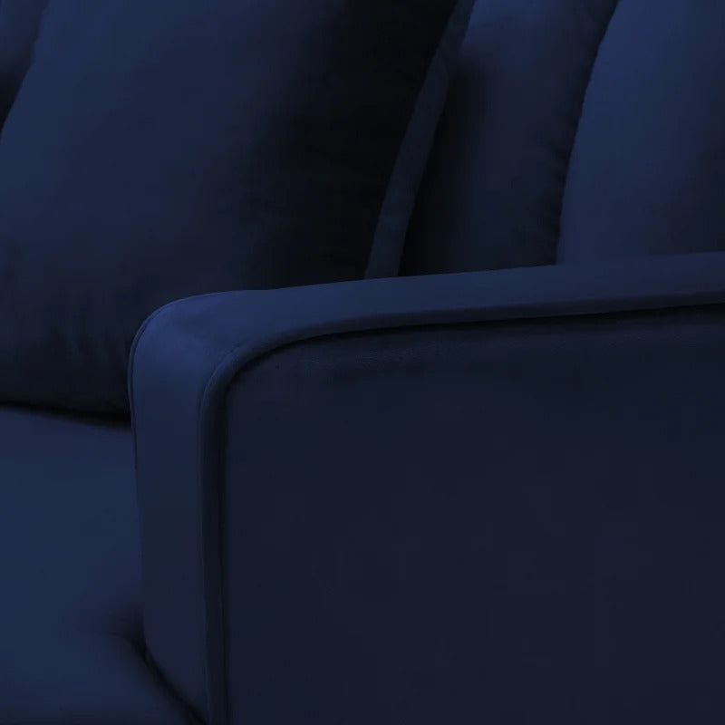 4 Seater Sofa Set: 32.2'' Velvet Square Arm Modular Sofa