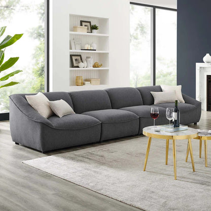 4 Seater Sofa Set: 65.25'' Upholstered Sofa