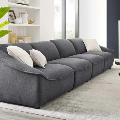 4 Seater Sofa Set: 65.25'' Upholstered Sofa