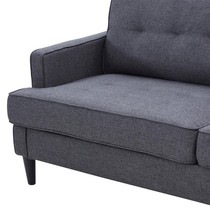  4 Seater Sofa Set : 71.3'' Linen Recessed Arm Sofa
