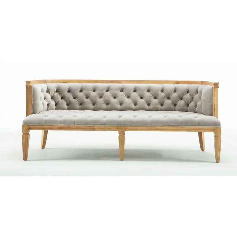 4 Seater Sofa Set: 72'' Velvet Tuxedo Arm Sofa