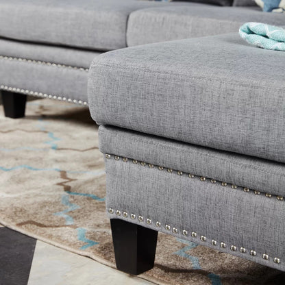 4 Seater Sofa Set: 74.8''L Shape Sofa Set