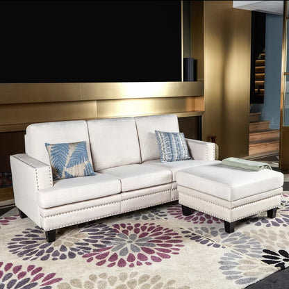 4 Seater Sofa Set: 74.8''L Shape Sofa Set
