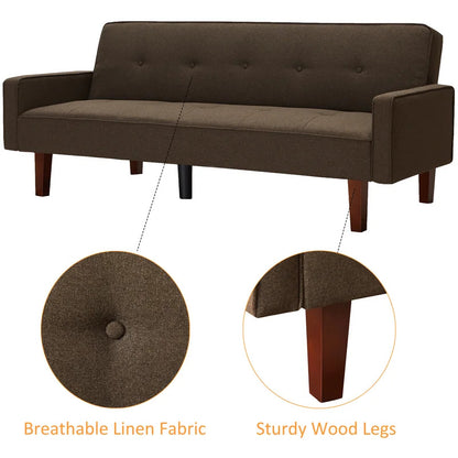 4 Seater Sofa Set : 75'' Linen Square Arm Sofa