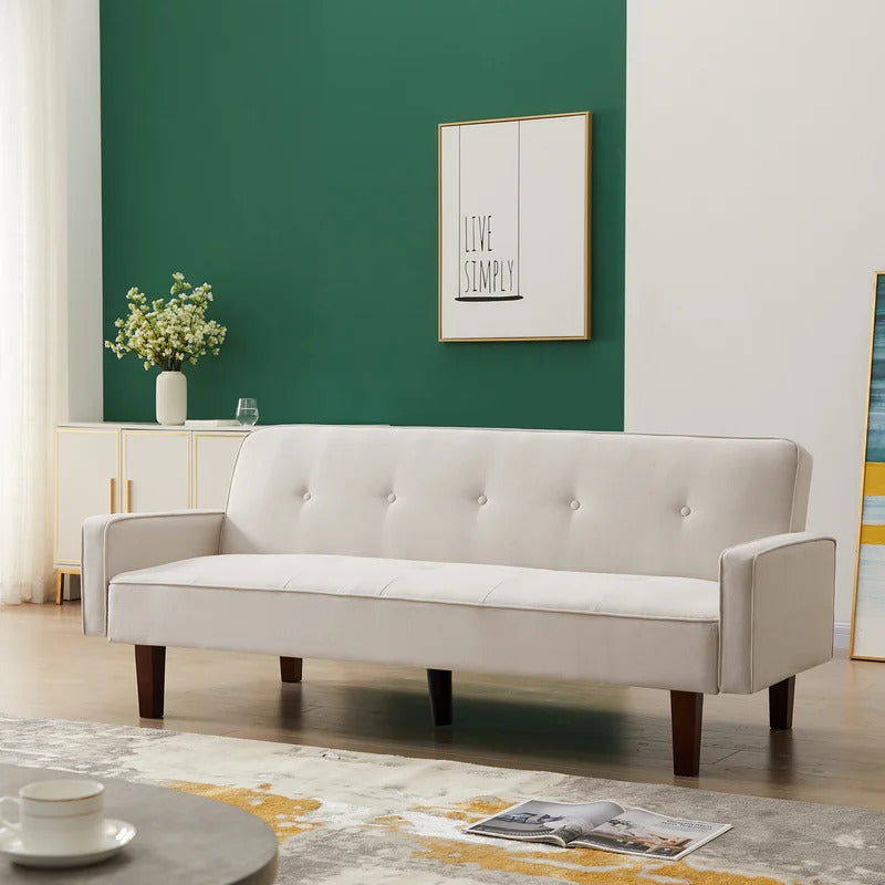4 Seater Sofa Set : 75'' Linen Square Arm Sofa