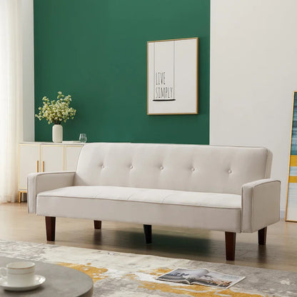 4 Seater Sofa Set : 75'' Linen Square Arm Sofa