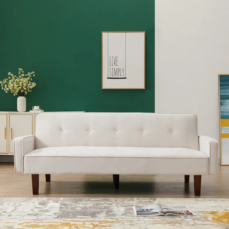 4 Seater Sofa Set : 75'' Linen Square Arm Sofa