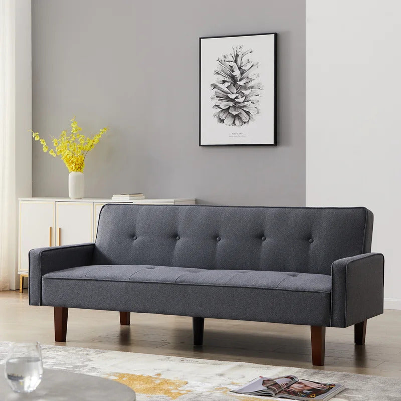 4 Seater Sofa Set : 75'' Linen Square Arm Sofa