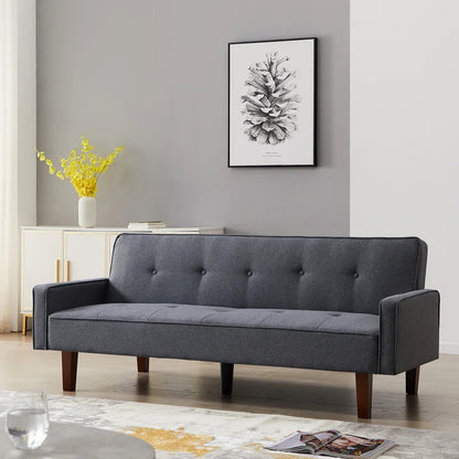 4 Seater Sofa Set : 75'' Linen Square Arm Sofa