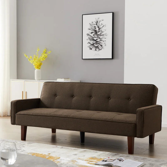 4 Seater Sofa Set : 75'' Linen Square Arm Sofa