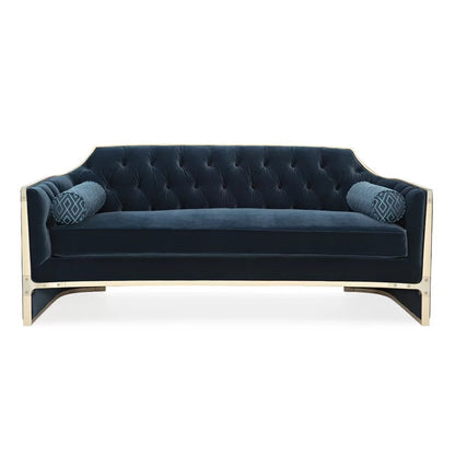 4 Seater Sofa Set : 76'' Velvet Square Arm Sofa