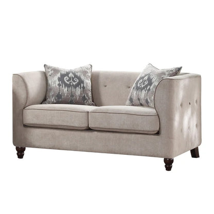 4 Seater Sofa Set: 77.56'' Velvet Tuxedo Arm Sofa
