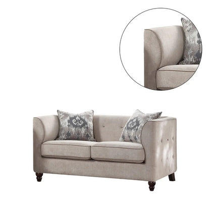 4 Seater Sofa Set: 77.56'' Velvet Tuxedo Arm Sofa